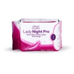 Ночные гигиенические прокладки с крылышками для «тех самых дней» Lady Night PRO, 8 шт